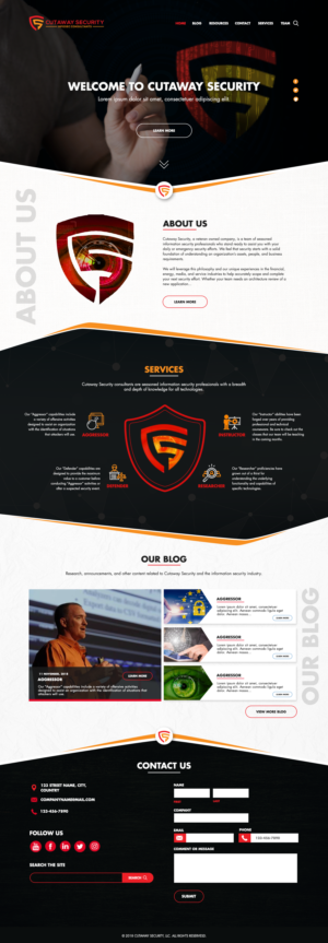 Cutaway Security Information Security Company Site Facelift | Wordpress Design by OroojF