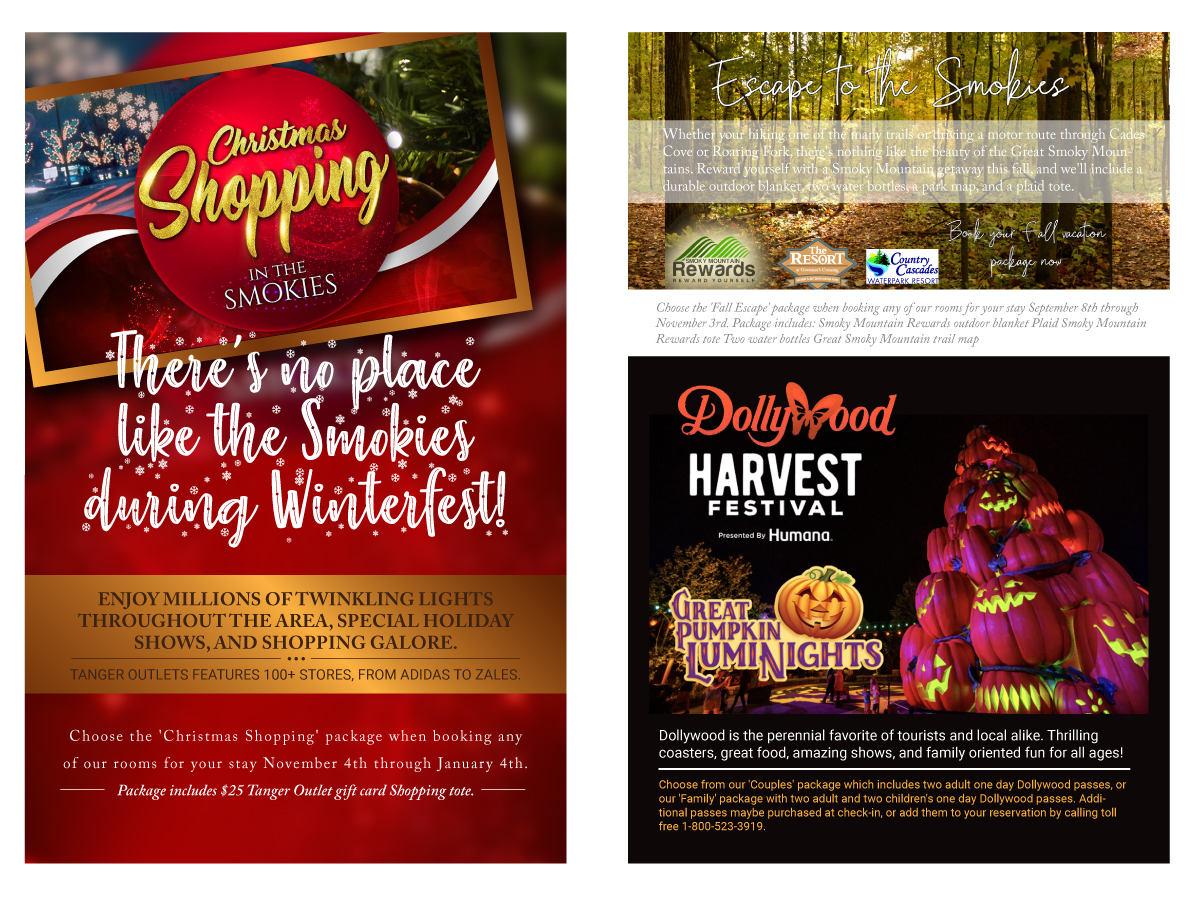 Print Design by mvdesignmvdesign for Smoky Mountain Resorts | Design #22273799