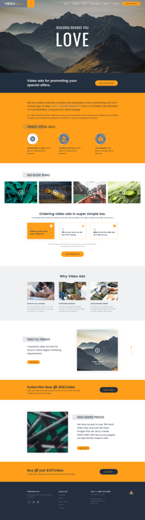 1-3 PAGE WEBSITE LANDING PAGE DESIGN FOR VIDEOADS.COM | Web Design by Ved Web Services