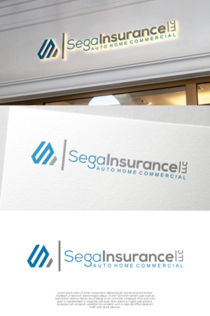 Line 1: Sega Insurance  LLC  Line 2: Auto Home Commercial.  The LLC very small so it won't take away from the name | Logo Design by untung bertubi-tubi