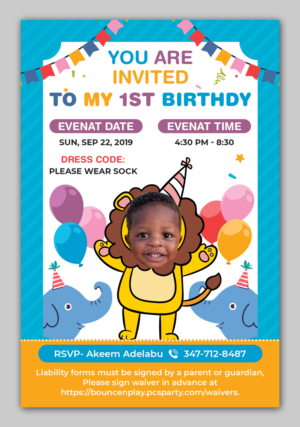 Sons 1st B-Day Invitation Card | Flyer Design by TSU Creations