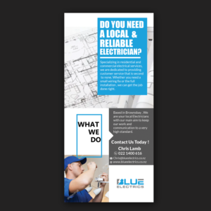 Blue Electrics - Electrician company flyers for new clients | Flyer Design by Schöpfer
