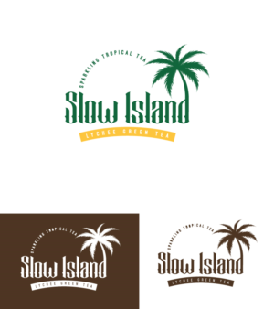 Slow Island- Sparkling Tropical Tea (made on Kaua'i)  | Diseño de Logo por Cactus Designs