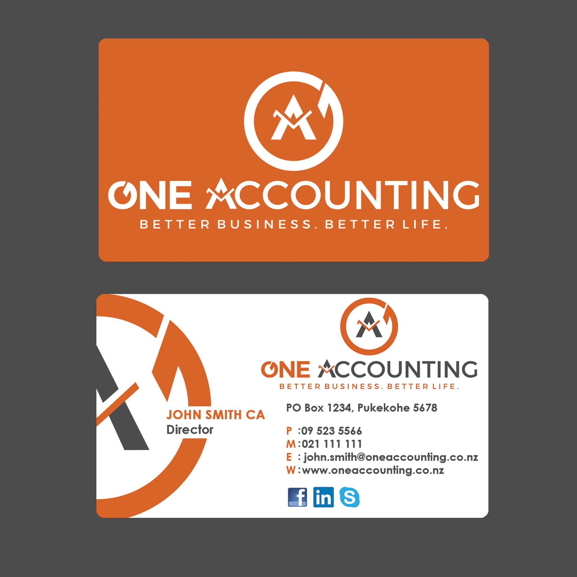 Visitenkarten-Design von Sajin für One Accounting Limited | Design #22295864