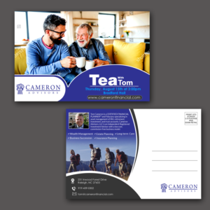 Financial planning organization needs an EDDM postcard inviting 55+ community to attend a monthly... | Postcard Design by Schöpfer