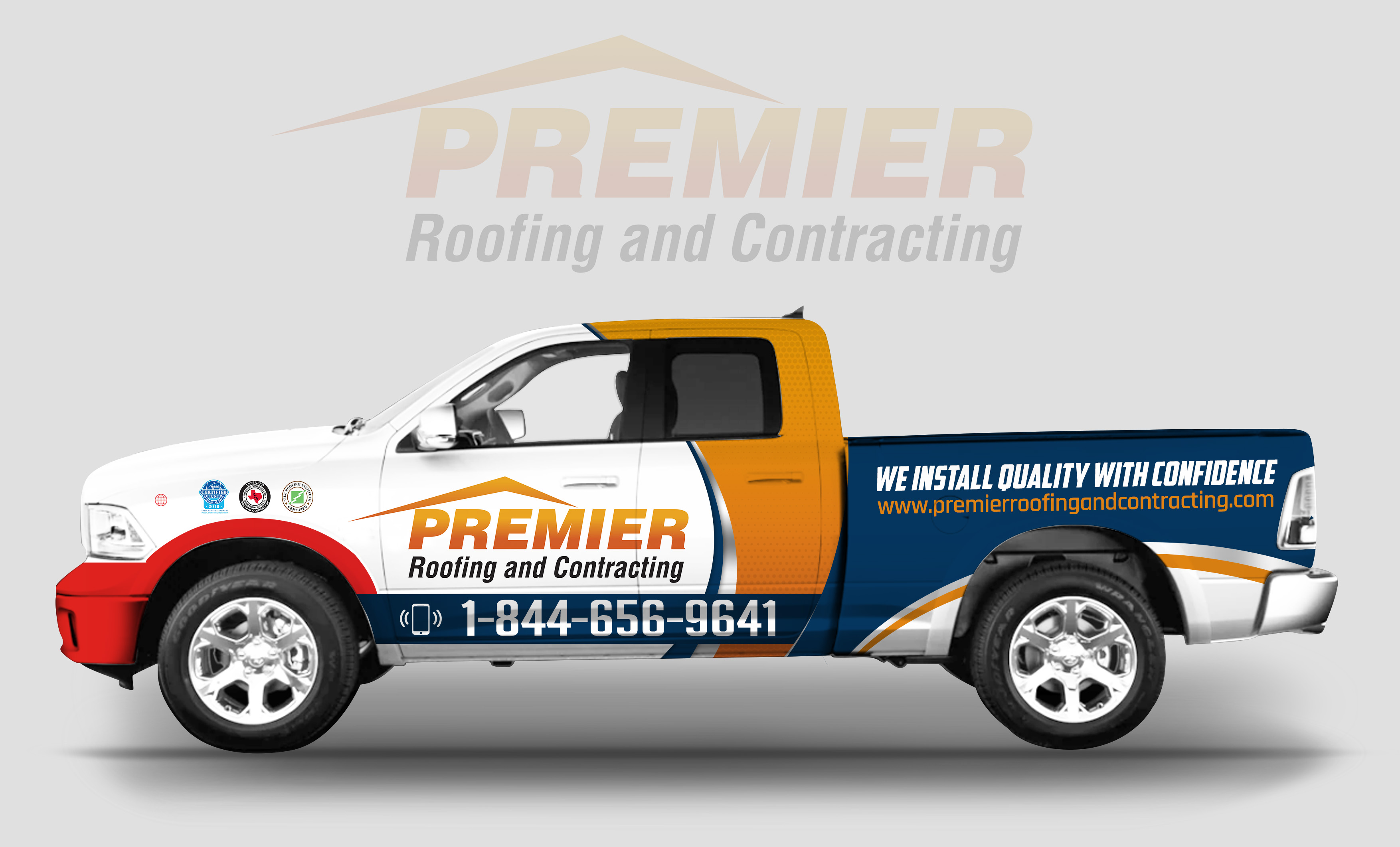 Diseño de Rotulación de Vehículo por SAI DESIGNS para Premier Roofing and Contracting | Diseño #22335132