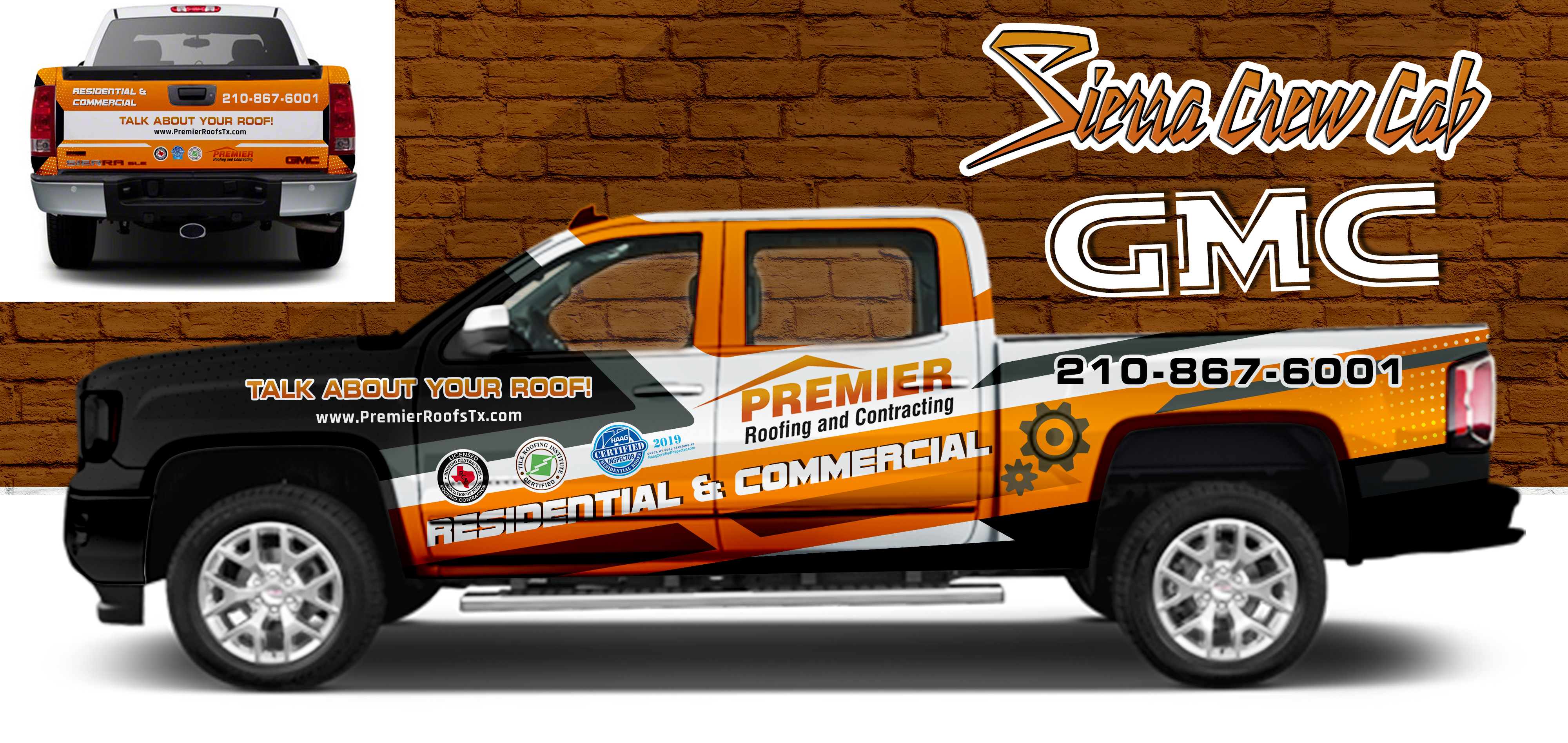 Diseño de Rotulación de Vehículo por SAI DESIGNS para Premier Roofing and Contracting | Diseño #22371501