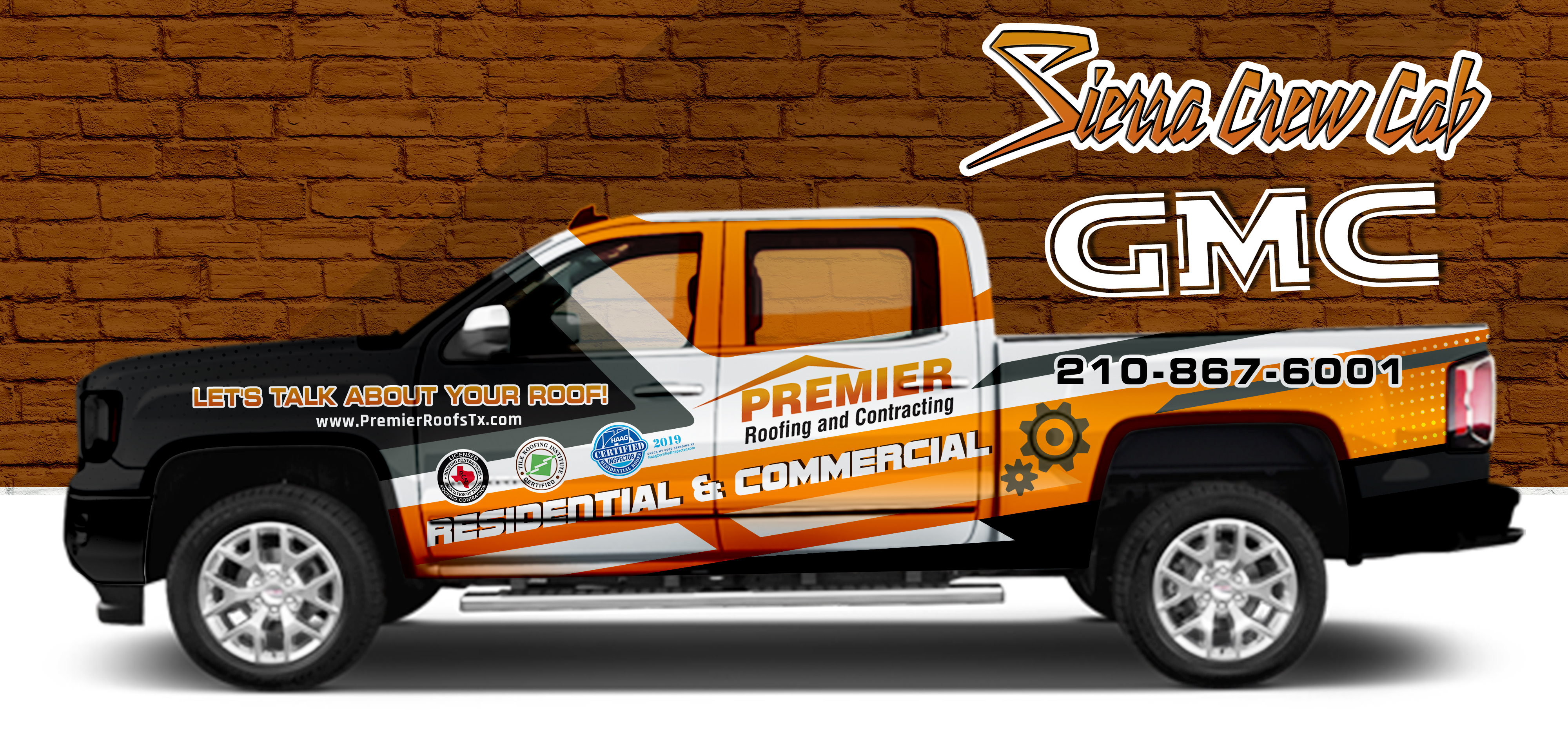 Diseño de Rotulación de Vehículo por SAI DESIGNS para Premier Roofing and Contracting | Diseño #22396258