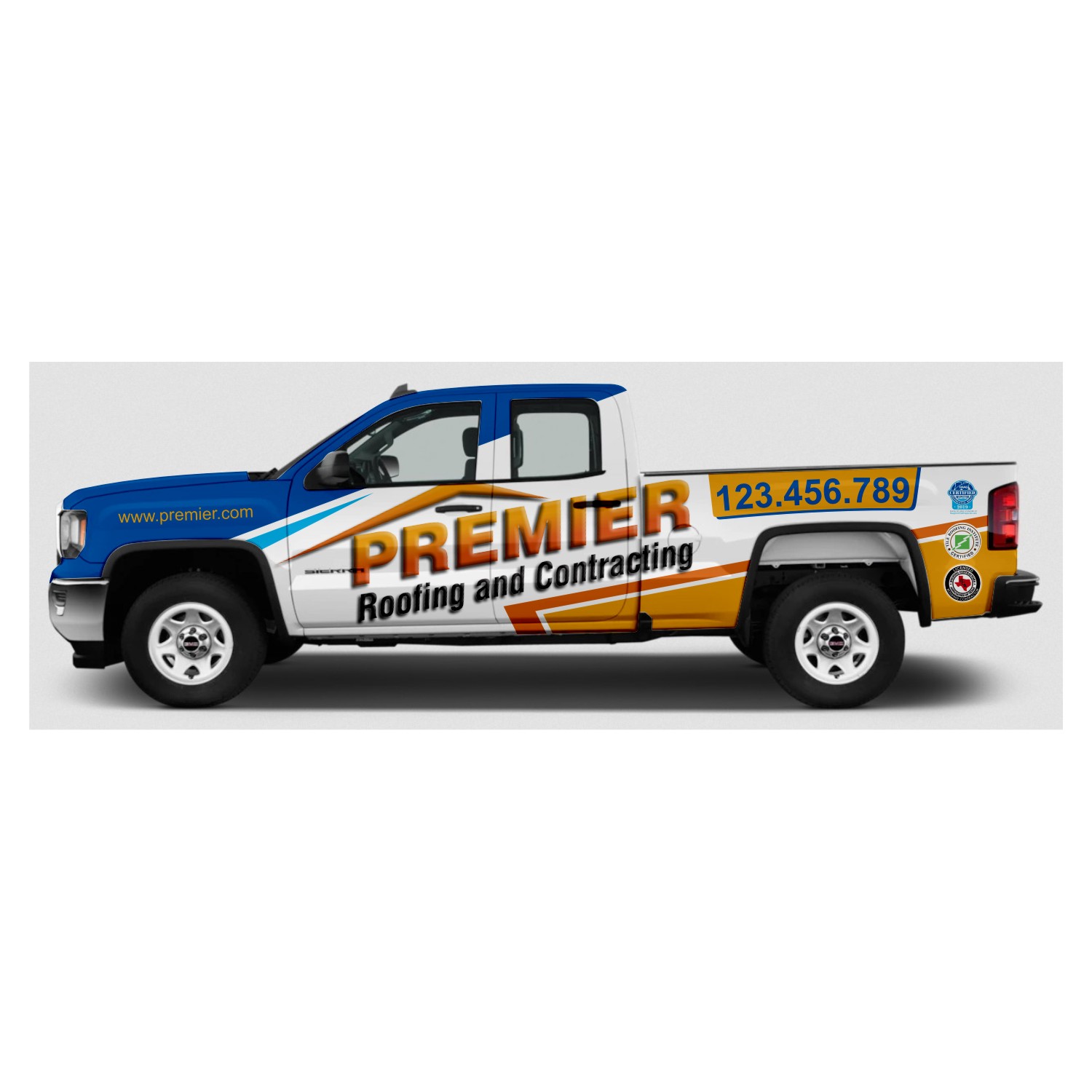 Car Wrap Design by DG+ for Premier Roofing and Contracting | Design #22351565