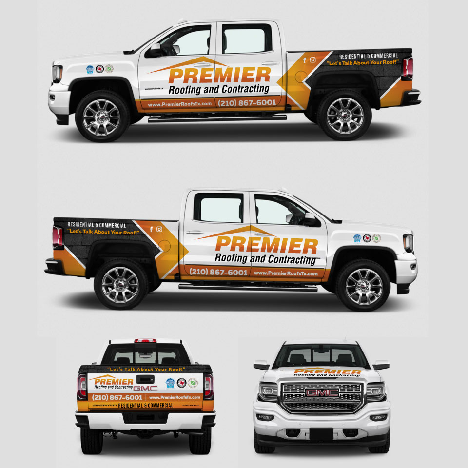 Car Wrap Design by Yoga Tri for Premier Roofing and Contracting | Design #22350199