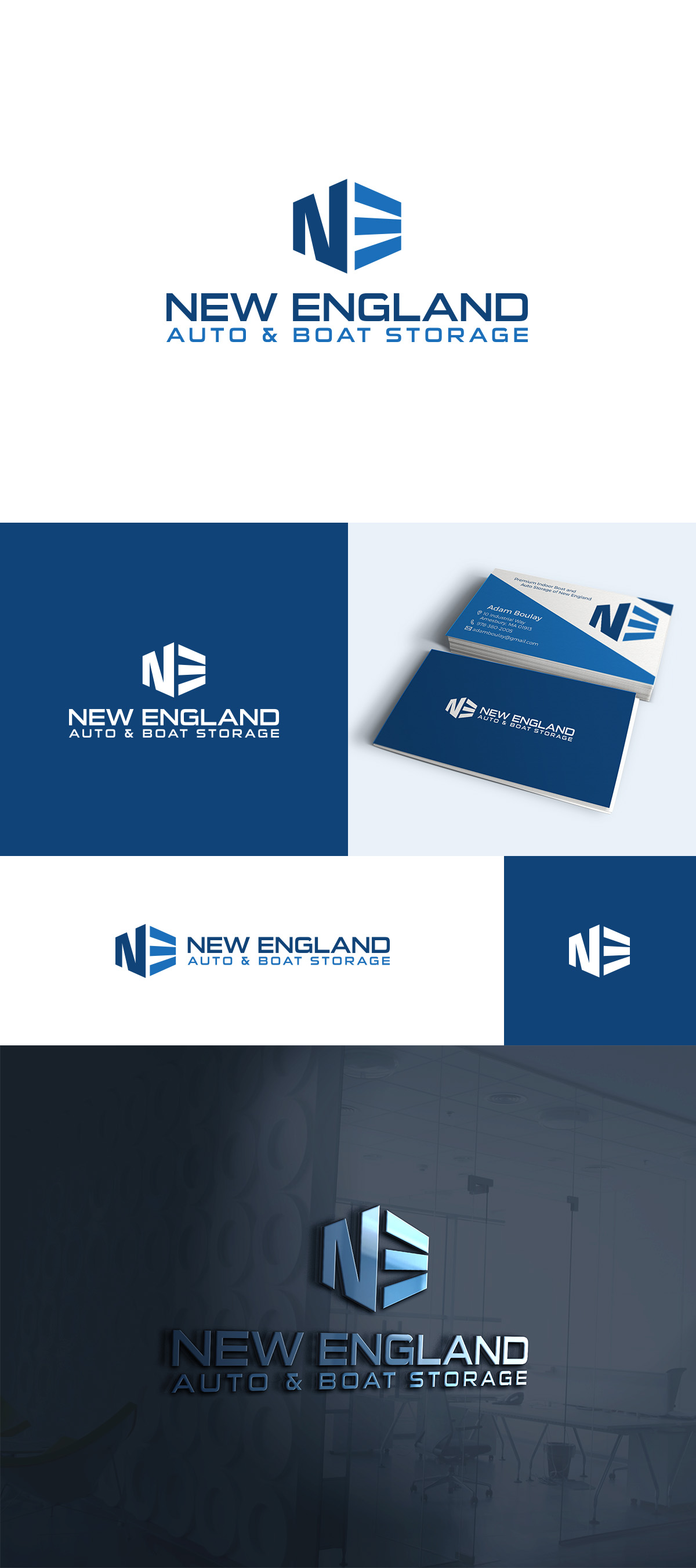 Logo Design by happybrain design for New England Auto & Boat Storage | Design #22323409