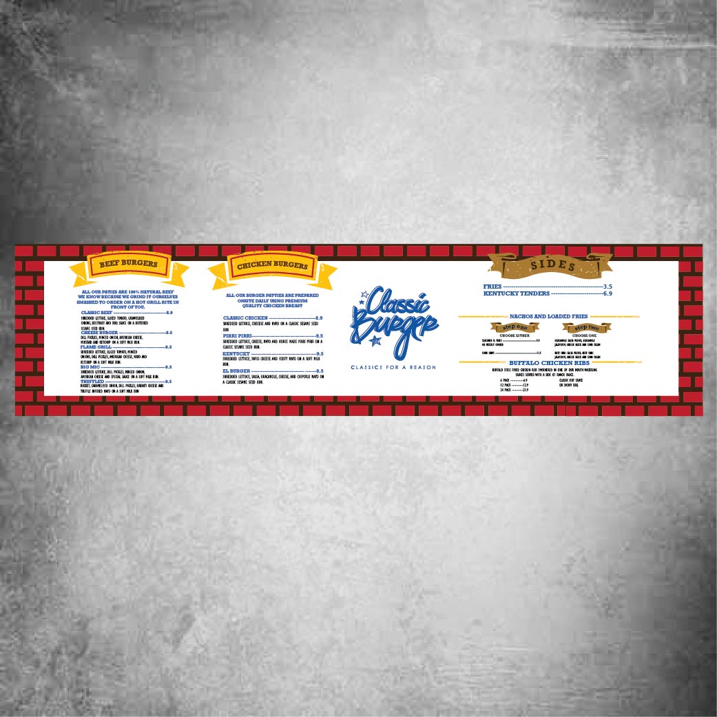 Menu Design by 75-R-P-Z for this project | Design #22367821