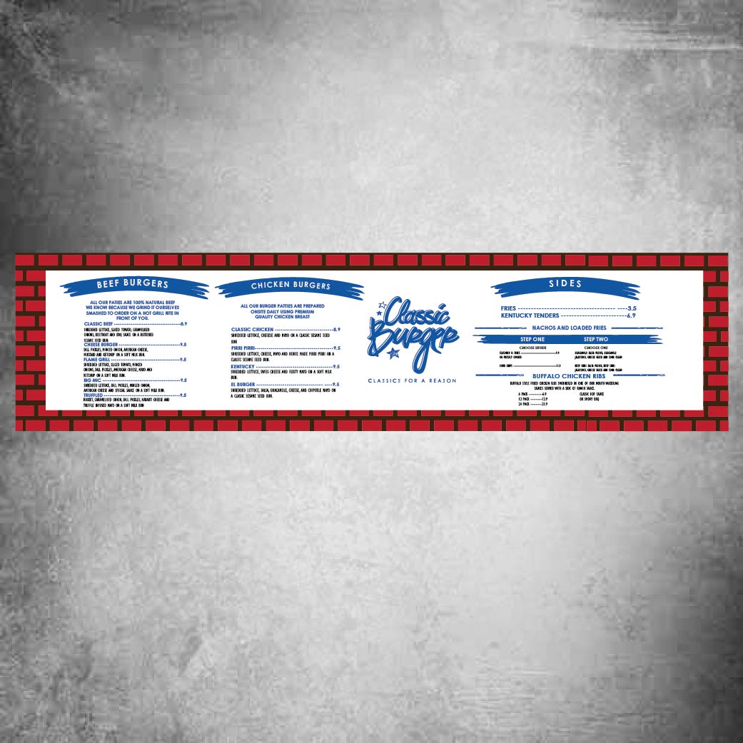 Menu Design by 75-R-P-Z for this project | Design #22367827