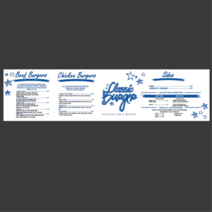 menu board design: classic burger  | Diseño de Menú por 75-R-P-Z