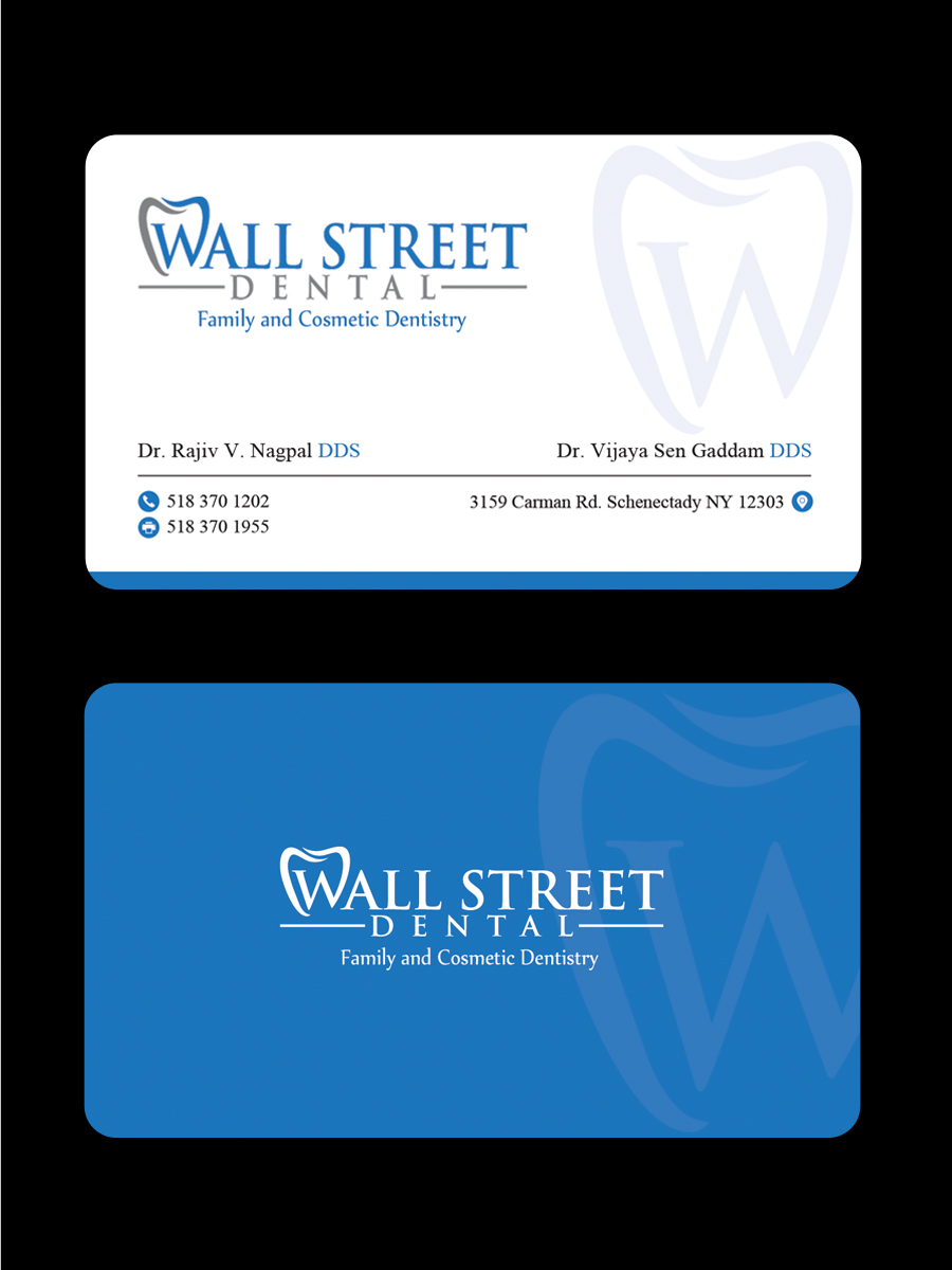 Visitenkarten-Design von Sandaruwan für Wall Street Dental P.C. | Design #22325984