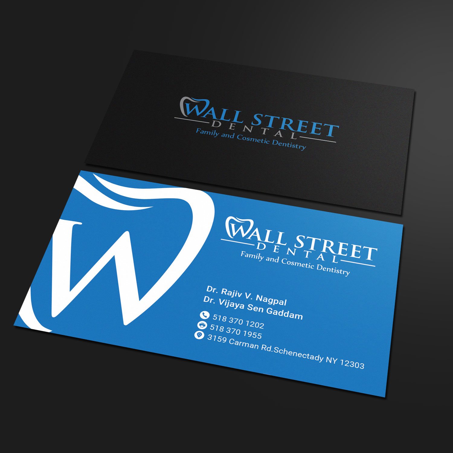 Business Card Design by Sandaruwan for Wall Street Dental P.C. | Design #22327319