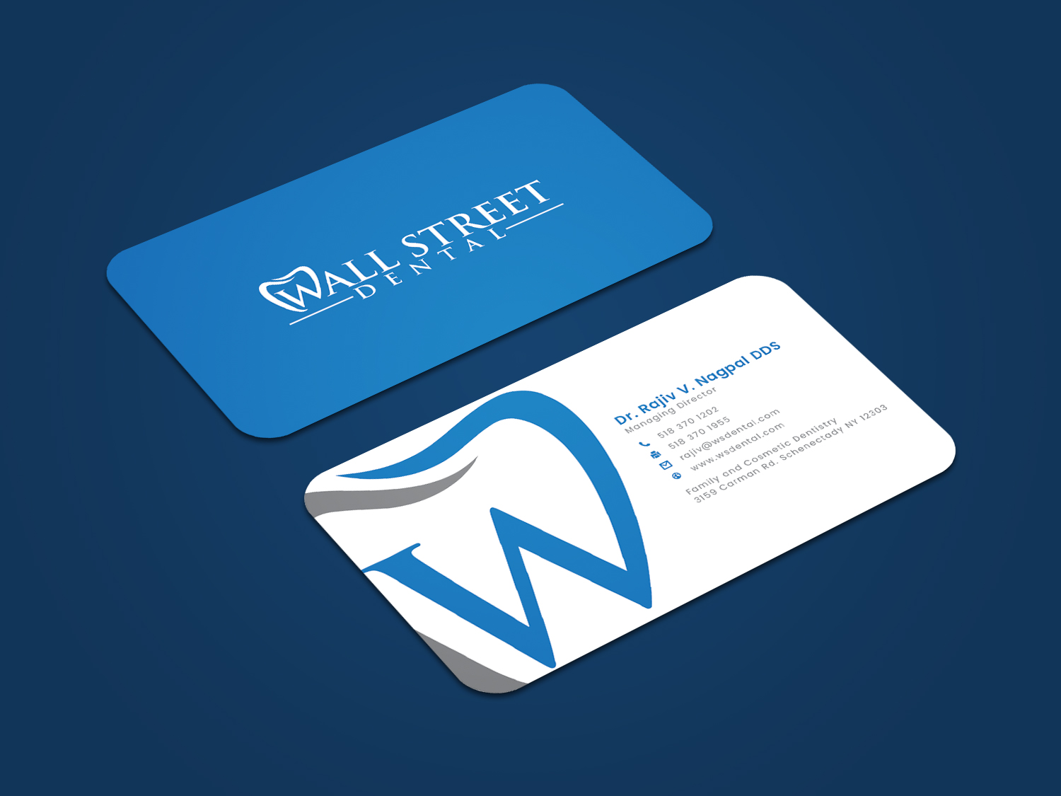 Business Card Design by alvinfadoil for Wall Street Dental P.C. | Design #22322445
