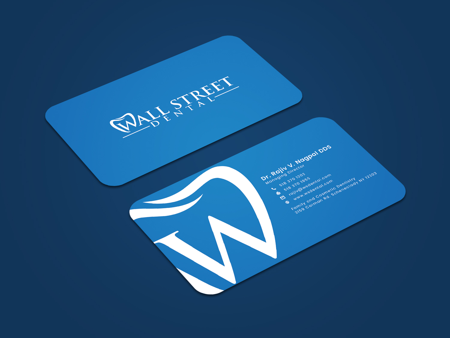 Business Card Design by alvinfadoil for Wall Street Dental P.C. | Design #22322452