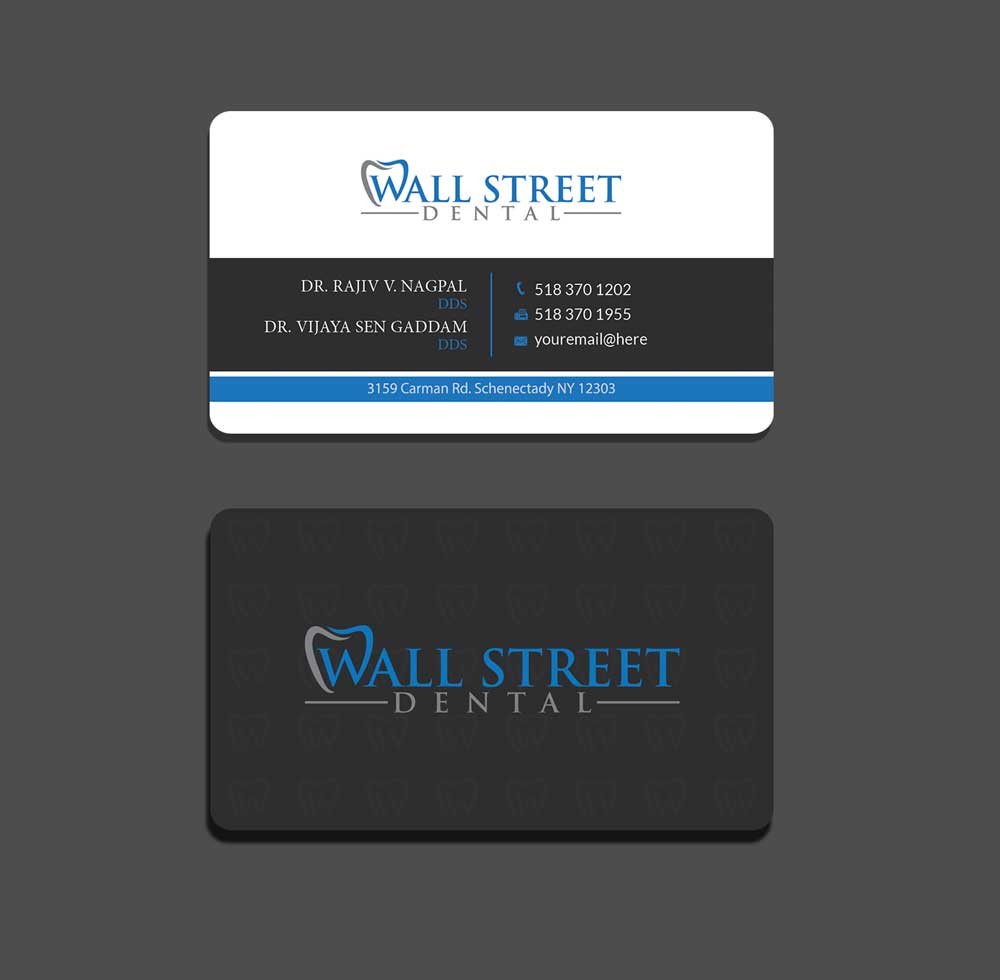 Business Card Design by Riz' for Wall Street Dental P.C. | Design #22322857
