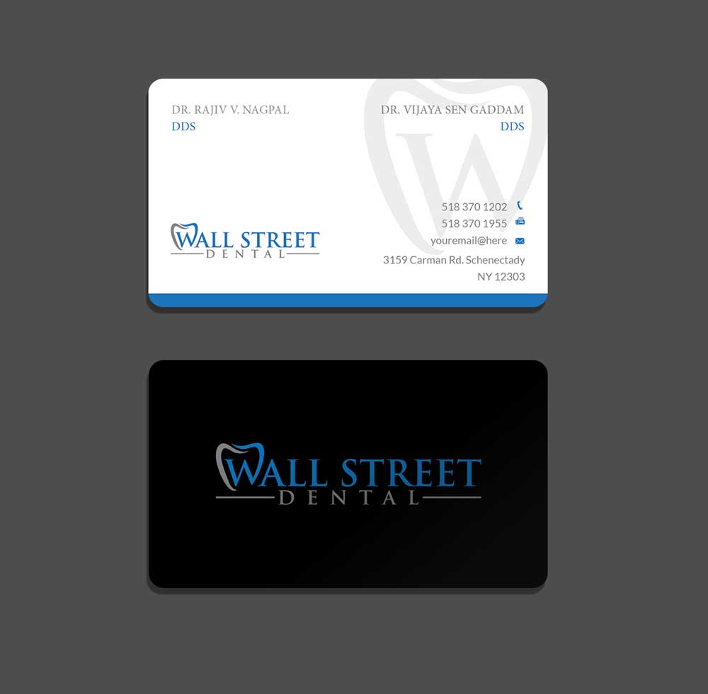 Business Card Design by Riz' for Wall Street Dental P.C. | Design #22322858