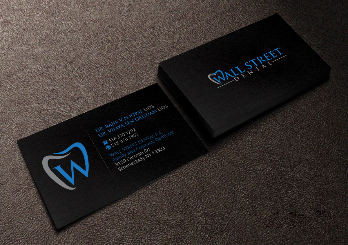 Business Card Design by Creations Box 2015 for Wall Street Dental P.C. | Design #22323623