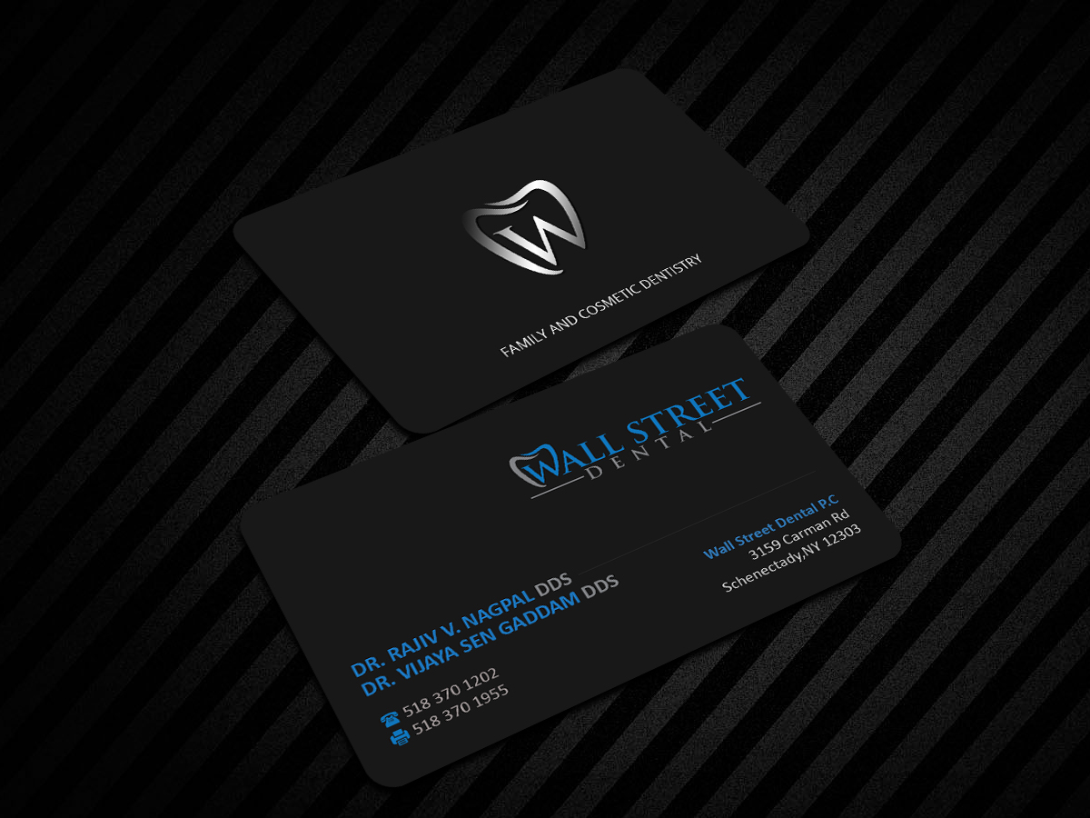 Business Card Design by Creations Box 2015 for Wall Street Dental P.C. | Design #22325203