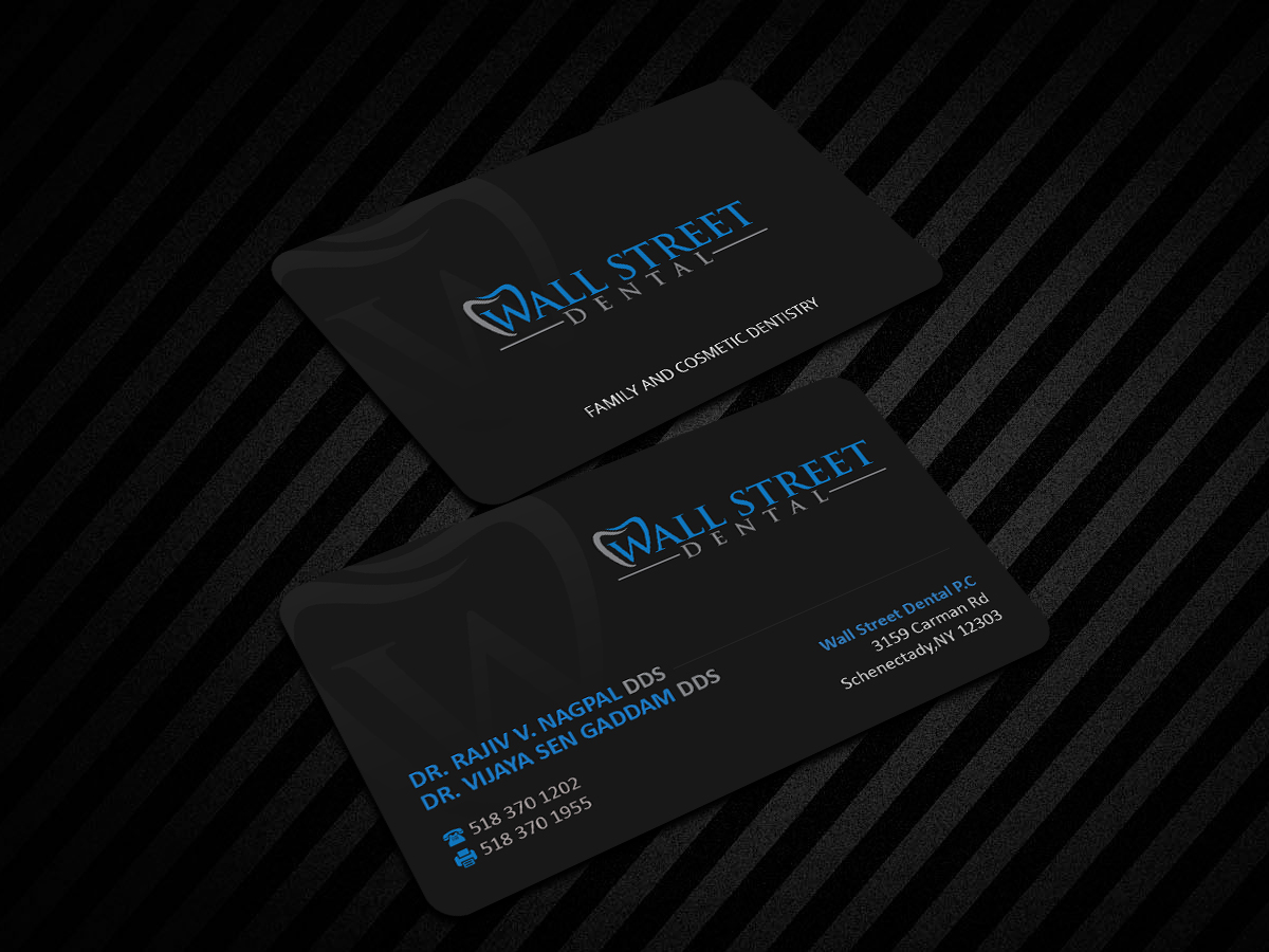 Business Card Design by Creations Box 2015 for Wall Street Dental P.C. | Design #22325205