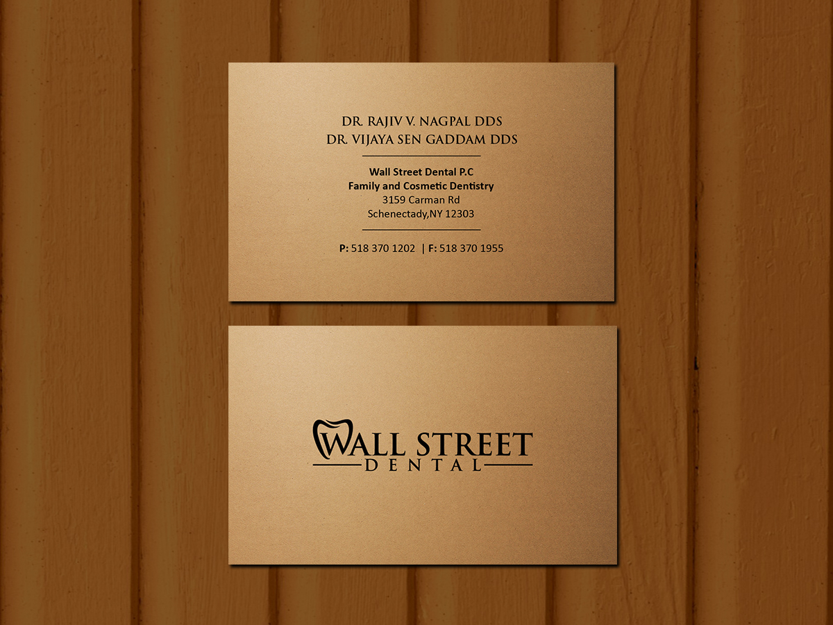 Business Card Design by Creations Box 2015 for Wall Street Dental P.C. | Design #22325210