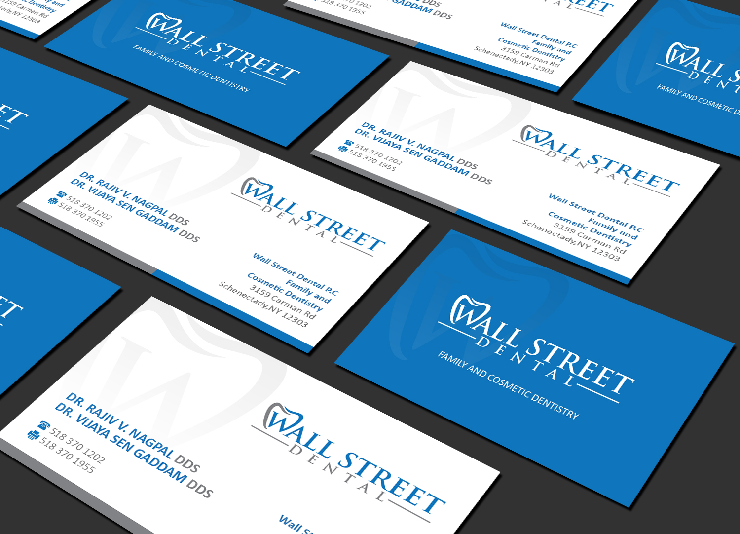Business Card Design by Creations Box 2015 for Wall Street Dental P.C. | Design #22325221