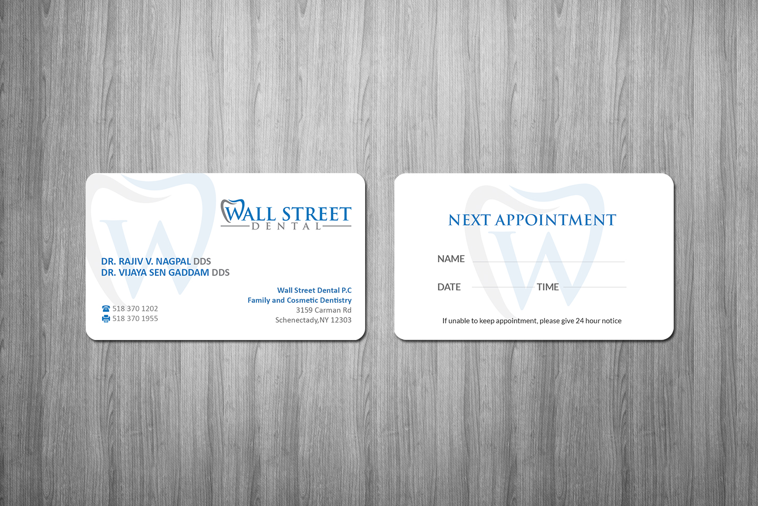 Business Card Design by Creations Box 2015 for Wall Street Dental P.C. | Design #22325227