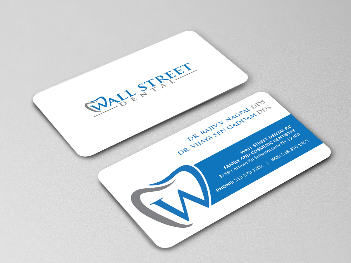 Business Card Design by Creations Box 2015 for Wall Street Dental P.C. | Design #22329722