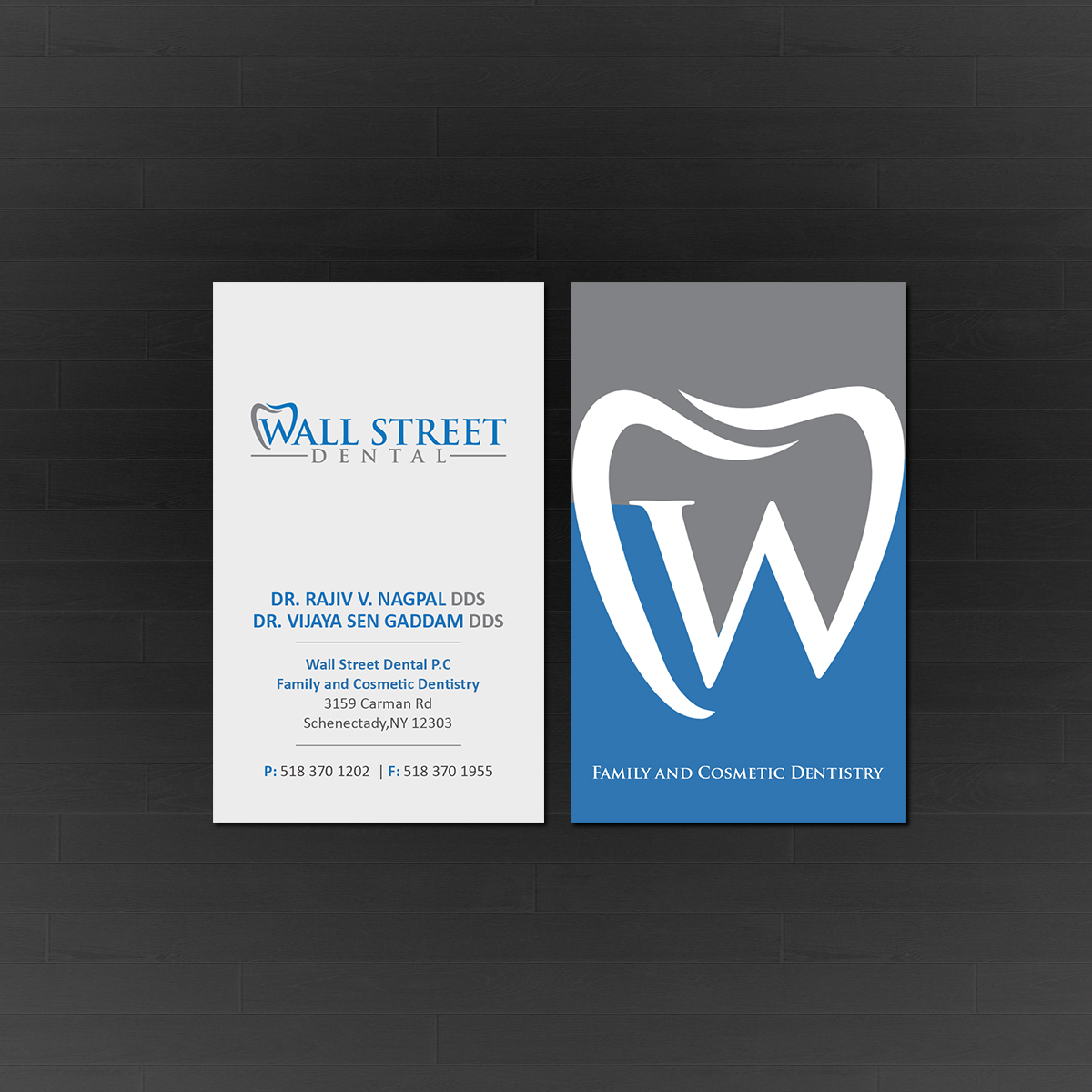 Business Card Design by Creations Box 2015 for Wall Street Dental P.C. | Design #22329723