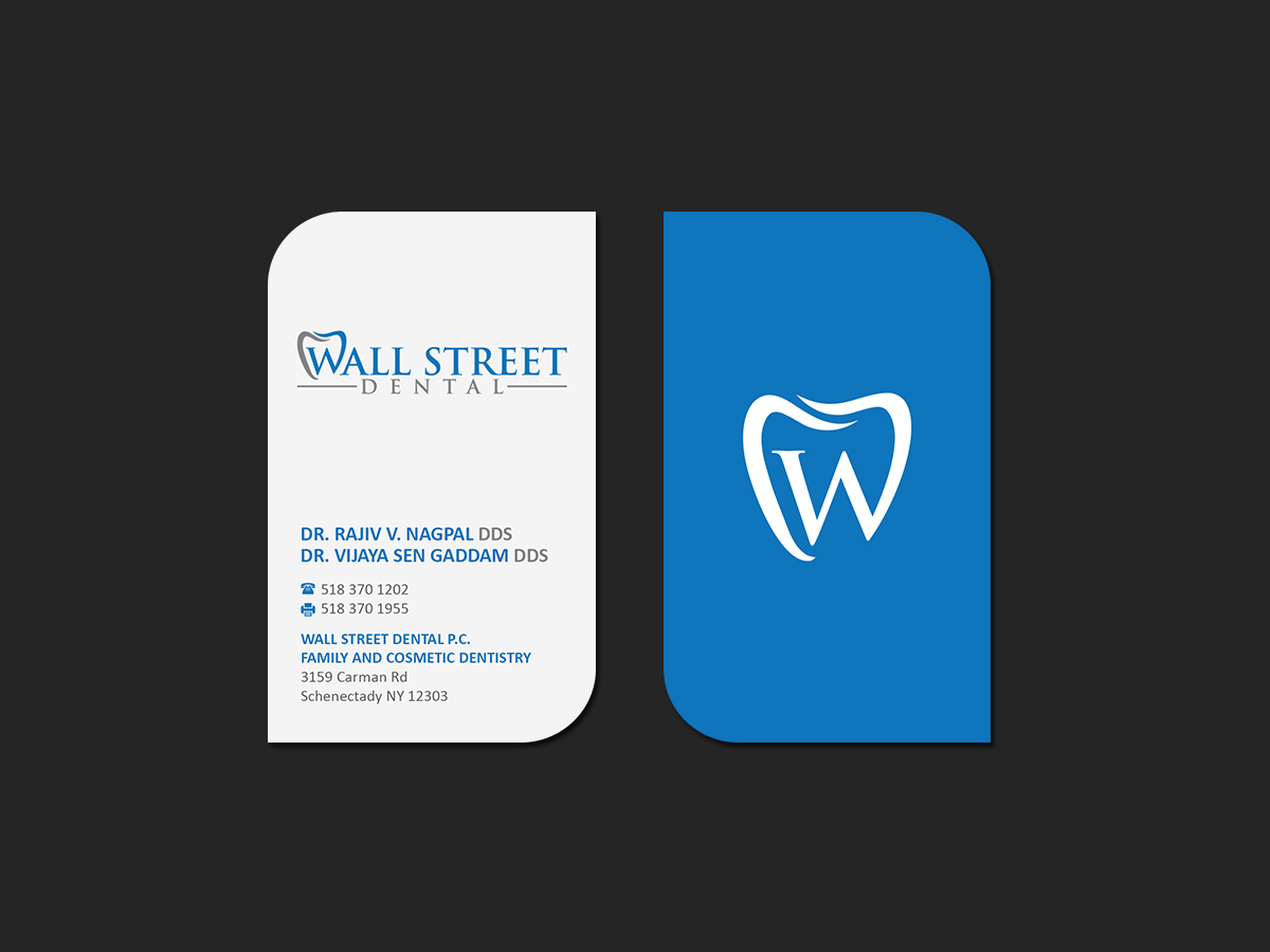 Business Card Design by Creations Box 2015 for Wall Street Dental P.C. | Design #22329726