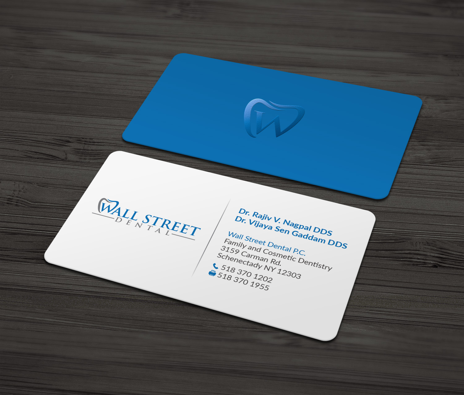 Business Card Design by MDesign for Wall Street Dental P.C. | Design #22323162