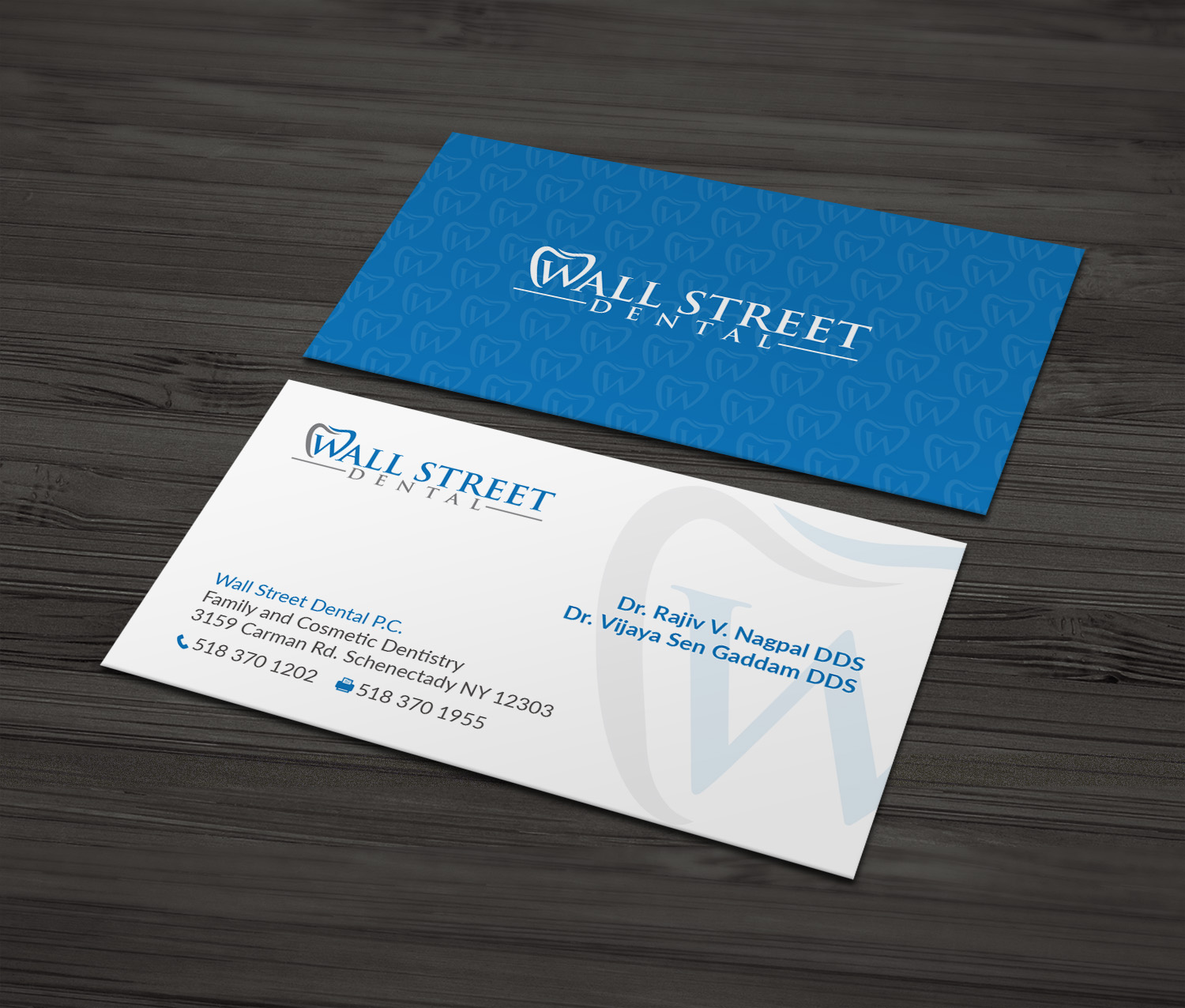 Business Card Design by MDesign for Wall Street Dental P.C. | Design #22323163