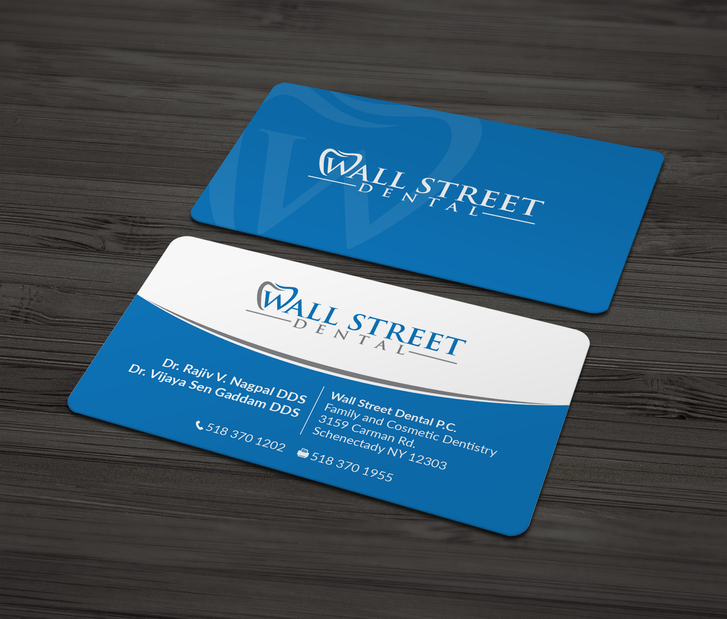 Business Card Design by MDesign for Wall Street Dental P.C. | Design #22323176