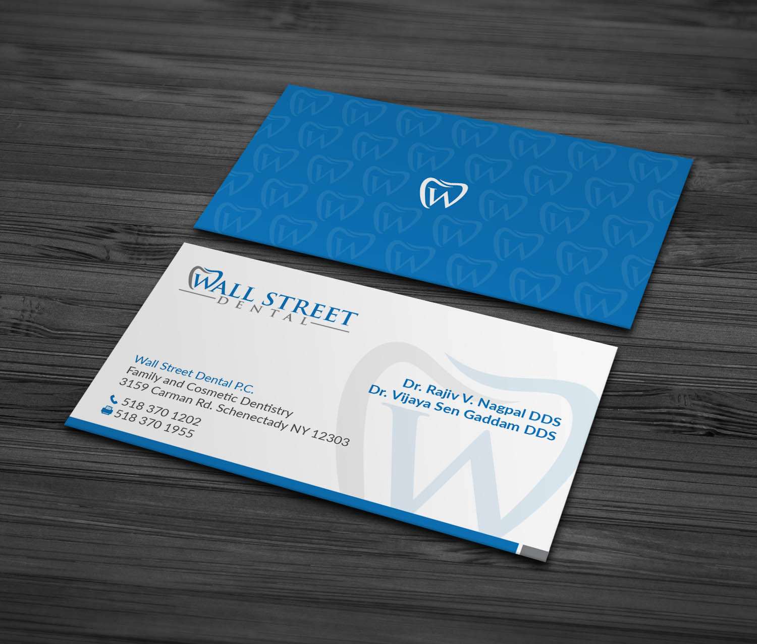 Business Card Design by MDesign for Wall Street Dental P.C. | Design #22379533
