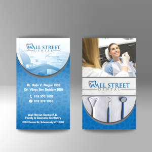 Business Card Design by JV3 for Wall Street Dental P.C. | Design #22321237