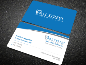 Business Card Design by Uttom 2 for Wall Street Dental P.C. | Design #22322214