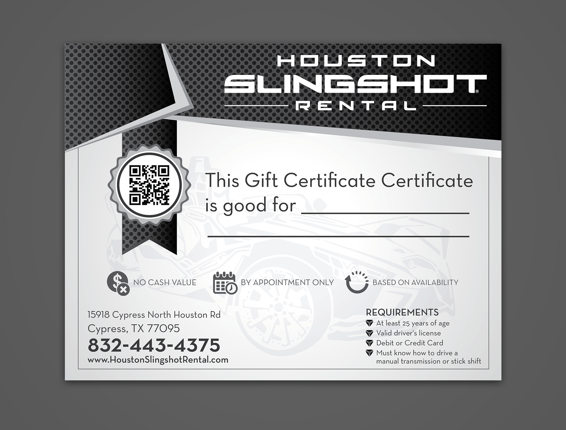 Design Graphique par Rickyy pour Houston Slingshot Rental | Design #22337548