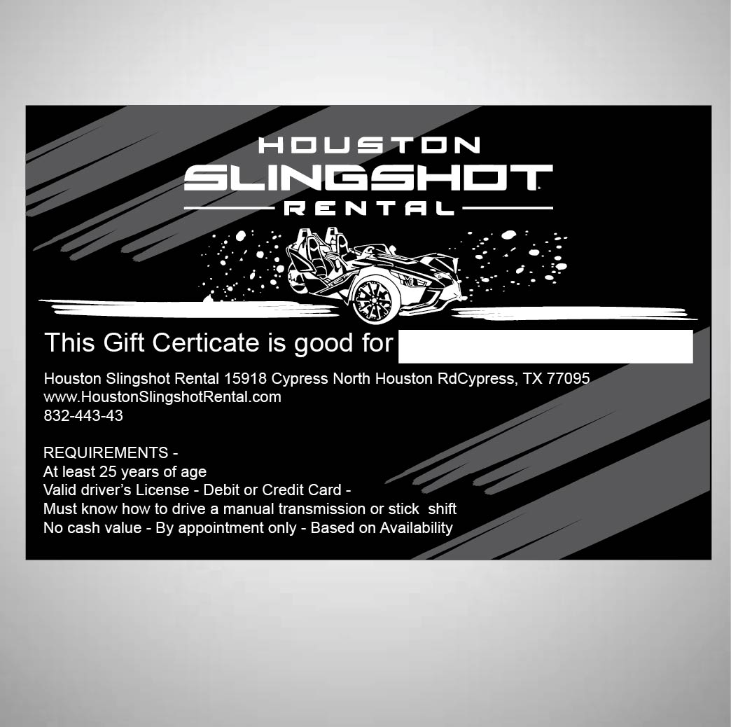 Graphic Design by 75-R-P-Z for Houston Slingshot Rental | Design #22356663