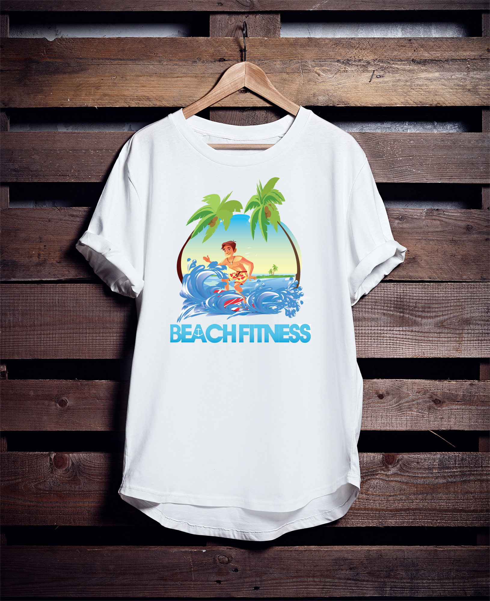 T-shirt Design by TGDesigns for Beach Fitness | Design #22347985