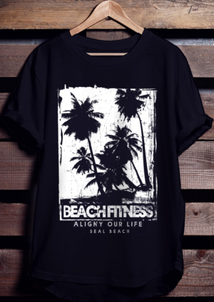 T-shirt Design by BABLEO for Beach Fitness | Design: #22371357