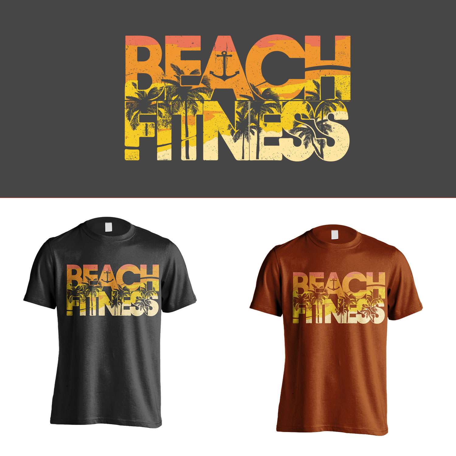 T-shirt Design by Mozaikworld Studio for Beach Fitness | Design #22330021