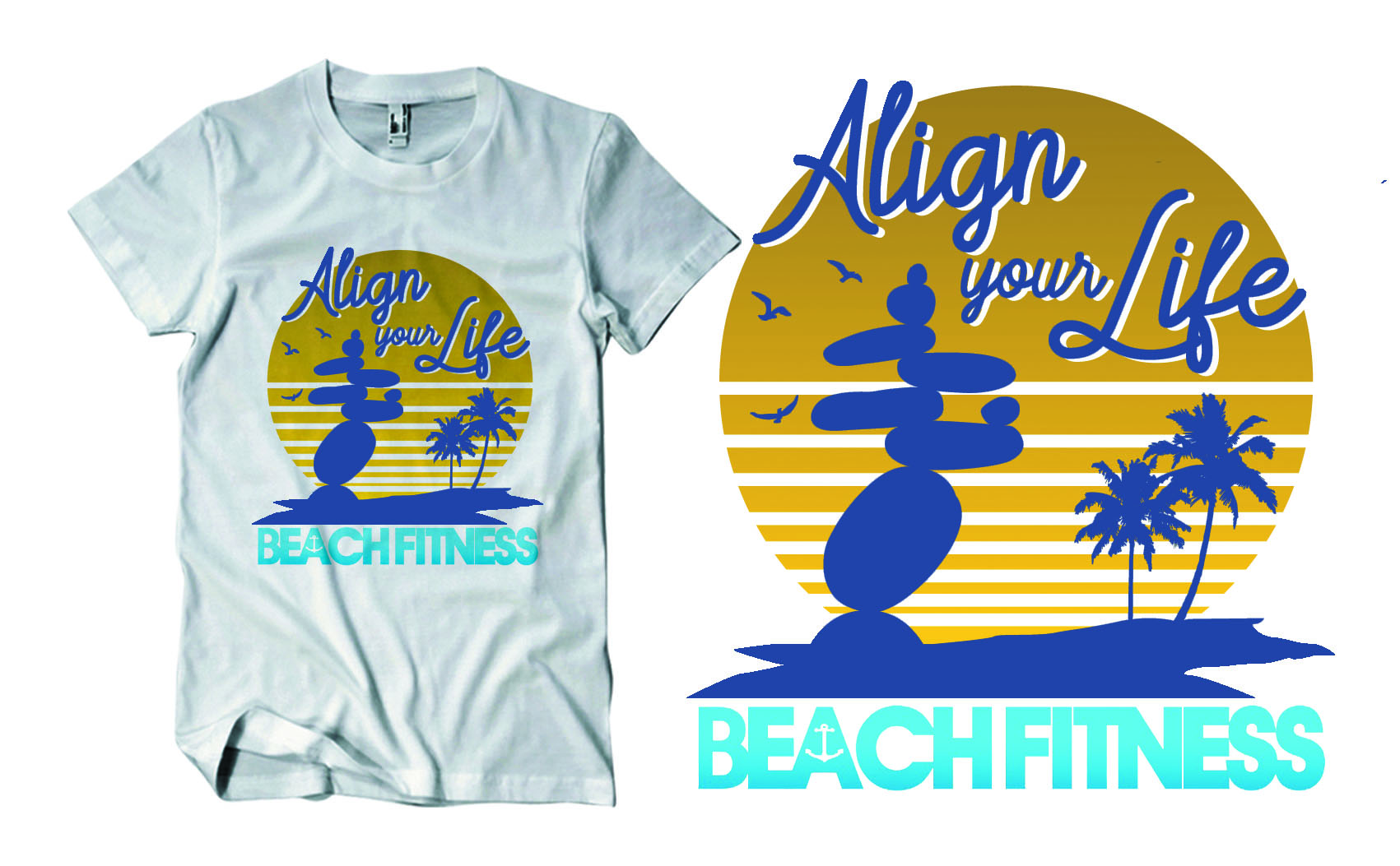 T-shirt Design by Uprinteez for Beach Fitness | Design #22360799