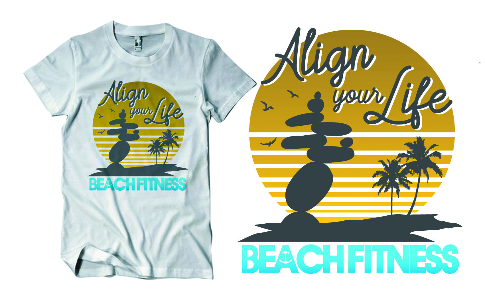 T-shirt Design by Uprinteez for Beach Fitness | Design #22360800
