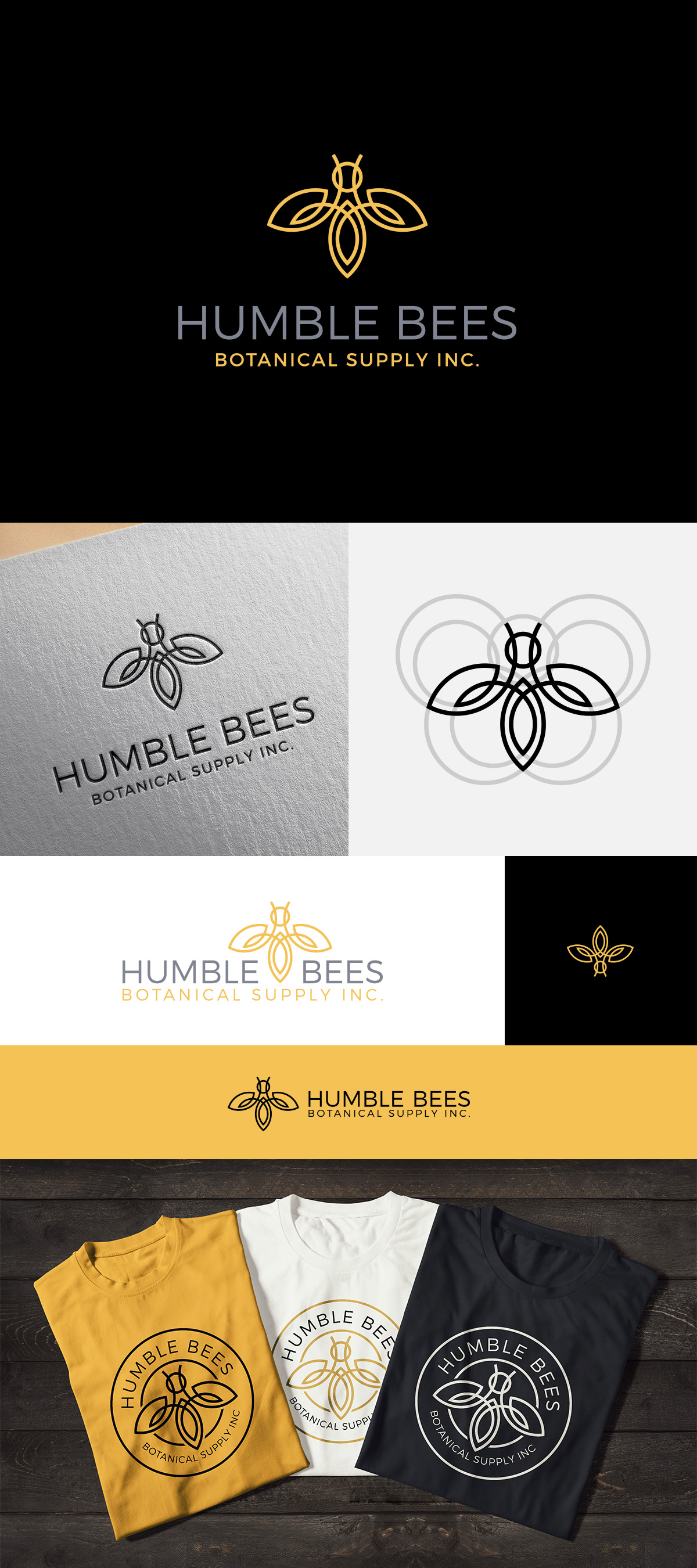 Logo Design by happybrain design for Humble Bees Botanical Supply Inc. | Design #22328139