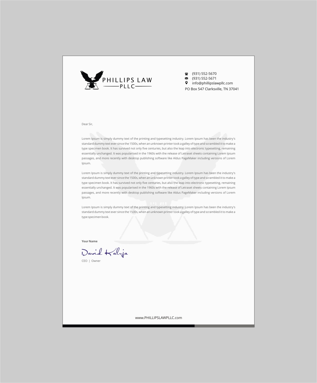 Stationery Design by INDIAN_Ashok for Phillips Law, PLLC | Design #22332833