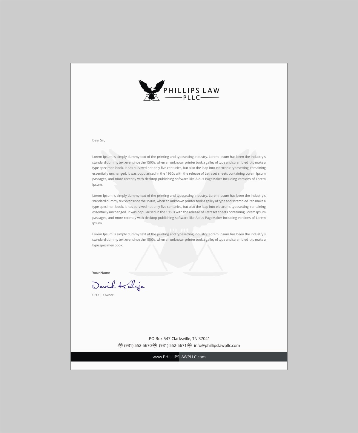 Stationery Design by INDIAN_Ashok for Phillips Law, PLLC | Design #22332836