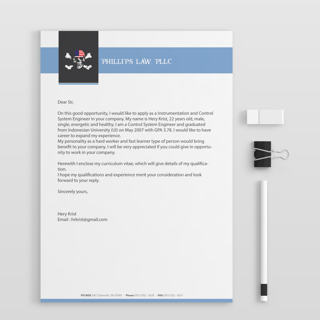 Diseño de Papelería por hery_krist para Phillips Law, PLLC | Diseño #22329683